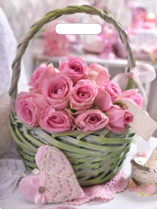 Пакет с выруб. руч. 31х40 (60) (Тико) ламинат Корзина роз /500/