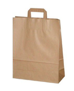 Пакет крафт с ручками Плоскими и прямоуг дном 240*140*280мм 70гр (1/300шт)