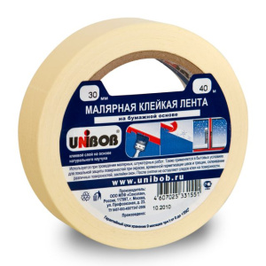 Лента малярная  38 х 40м  /8 шт х 6 уп/48шт*кор/  UNIBOB  К05381