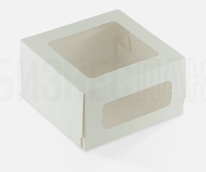 Короб картонный для Торта белый с окном OSQ CAKE II Window White 180*180*100мм /15 штх9 уп/135шт