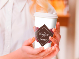 Стакан бумаж. 350мл COFFEE TIME (50шт*20уп/1000шт/кор) ЛигаПак d=90мм (крышка 21539, 17428)