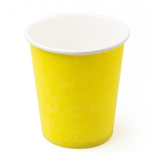 Стакан бумаж. 400мл Жёлтый (50шт*20уп/1000шт/кор) ЛигаПак d=90мм (крышка 21539, 17428)