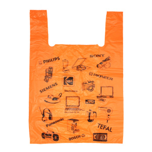 Пакет типа "Майка" /42*60см/ (10гр)  Электроника оранжевый (1000шт*м/к_50шт*пачка) (АП)