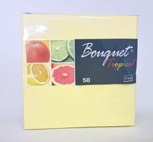 Салфетка 2-сл  24*24   50л  Bouquet Ideal Style  Св. желтые /28уп*кор/57345