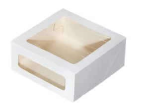 Короб картонный для Торта белый с окном OSQ CAKE II Window White 220*220*100мм /15 шт/упх90шт