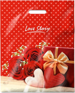 Пакет с выруб. руч. 38х47 (60) (Интерпак) Лав стори 50/500/