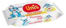 Влажные салфетки  72шт."Unis " КЛАПАН /20пачек / для детей без запаха/2/5/72-226