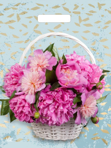 Пакет с выруб. руч. 31х40 (60) (Тико) глянец Корзина Пионов /500/ 50