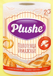 Полотенца бумажные 2-сл. кухонные   "Plushe" Выпечка 30м /18 шт*уп/90115 ПОД ЗАКАЗ 