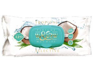 Влажные салфетки  120шт W&W Tropical Coconut/с клапаном/10 шт*кор/WWТС-120