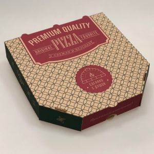 Коробка картон  Бурая с печатью "Пицца" Ракушка 31*31*4,0 "PREMIUM" /100шт/ 2735
