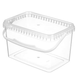 Ведро  3,30л (245*155) прямоуг. КОМПЛЕКТ с крышкой ОСВ с пломбой с пласт.ручкой /70 шт/ПР