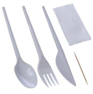 Набор приборов СМАРТ Эконом 5 БЕЛЫЙ ПС (вилка 165,ложка ст.165,нож 165,зубоч,салф 24*24)/300 шт