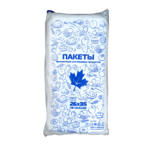 Пакет фасовоч. в пластах 26х35см (8,1мкм/1,4гр) "Кленовый лист 300" (синий) (1*10 пач.) АХ