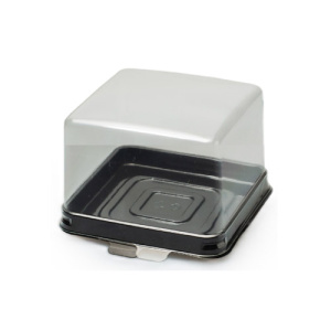 Емкость тортовая коррекс "Пирожное" квадрат крышка /90*90*52/ 600 шт