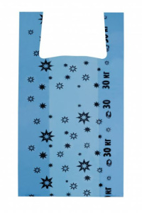Пакет типа "Майка" /38*64см/ (10гр)  Звёзды синий (1000шт*м/к_50шт*пачка) (БП) ТК 26