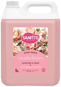 5 л. Effect Sanfito жидкое крем-мыло Пион и камелия /26438/