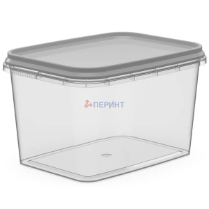 Банка куб прямоугольный 500 мл 121*91мм h 72 мм КОНТР.ЗАМОК (250шт) Перинт/ крышка 20859
