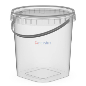 Ведро 1000 мл d 122 мм с бел.ручкой КОНТР.ЗАМОК (180 шт) Перинт/ крышка 20499