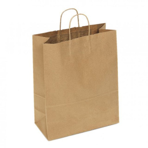 Пакет крафт с ручками Кручеными и прямоуг дном 350*150*450мм 70гр (1/250шт) 406-989