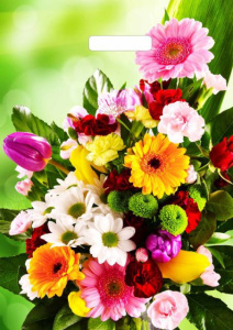 Пакет с выруб. руч. 38х45+6 (60) (Тико) ПВД глянец Праздничный букет /500/ 