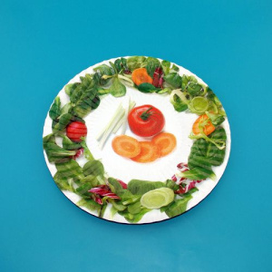 Тарелка картон с рисунком D=230 ламинат (кругл) Овощи (50шт*10 уп.) /500шт в кор./