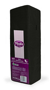 Салфетка 1-сл  24*24  400л "Plushe" черный /6 пач*уп/ 18266