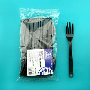 Вилка черная 18 см "Gurmanoff" /50шт*40уп/ (2000шт/кор) компакт