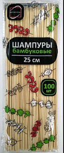 Стеки д/ шашлыка 25см  /100шт*150уп/ (15000шт) бамбук ПОС11270