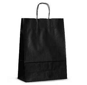 Пакет Черные с ручками Кручеными и прямоуг дном 240*140*280мм 70гр (1/250шт)