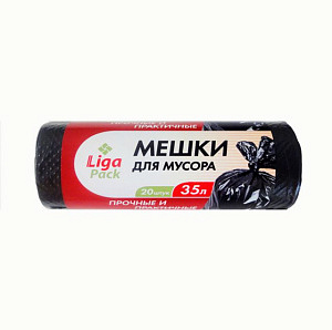 Мешок для мусора  35л. /50*64см 25 мкм/ "Лига" ПВД (20шт.х 40 рул*кор) /10778/ 56