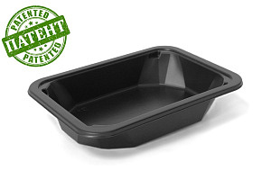 Контейнер прямоуг под запайку черный К-187х137х35 ФК3 /500 мл/ 600 шт в кор/