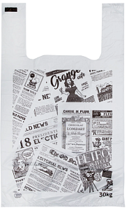 Пакет типа "Майка" /30*50см/  (6гр) "Газета" (100 шт х 20 уп/2000) (АХ)  