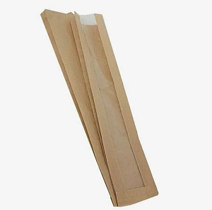 Пакет крафт  V-дно 110(60)*60*300 с вертикальным окном 40гр б/п (1/1500шт)