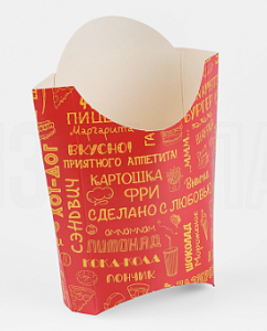 Коробка для фри  120 гр. Вкусно и сытно 55х90х130 50шт/1000шт