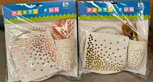 Набор посуды "Праздник" микс №217 по 6шт (50наб*кор)