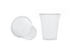 Стакан 300мл PET D=95 mm "УпаксЮнити" прозр / (50/1000шт/кор) крышка только упакс