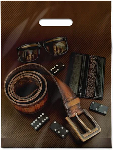 Пакет с выруб. руч. 30х40 (35) (Интерпак) Домино /1000/50