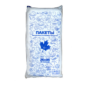 Пакет фасовоч. в пластах 26х35см (8,1мкм/1,4гр) "Кленовый лист 300" (синий) (1*10 пач.) АХ