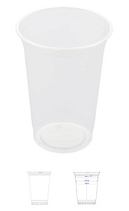 Стакан 400мл PET D=95 mm "УпаксЮнити" прозр / (50/1000шт/кор) крышка только упакс