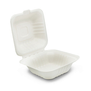Бургербокс/бенто-торт из сахар. тростника 167х164х93мм (10уп/50шт/500шт*кор) В101Х