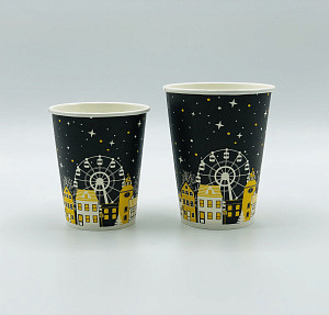 Стакан бумаж. 350мл Город (50шт*20уп/1000шт/кор) ЛигаПак d=90мм 