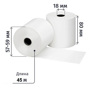 Чековая термолента д/кассовых аппаратов 80х18х80 /45м/6шт*уп/84шт*кор