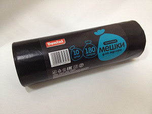 Мешок для мусора 180л. (40мкм) /90*110см "DONINI" в рулоне ПВД (10шт*10рул._кор)/ 60 