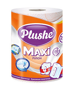Полотенца бумажные 2-сл. кухонные  "Plushe" Мега 50м /18шт*уп/86906