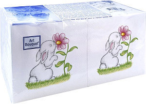 Салфетка 2-сл. 20*20  250л Art Bouquet Милый зайчик /6пач*кор/57913