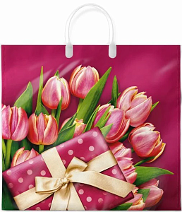 Пакет с пластик.ручками 38х35 (90) (Интерпак) Для тебя /100/10