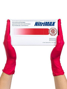 ЧЗ Перчатки нитриловые неопудр. Красные L /100шт*10уп/1000/ NitriMax 4гр/10% 