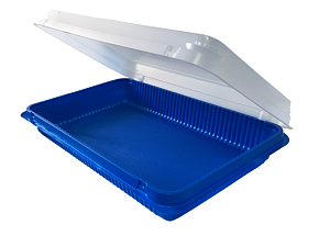 Ланч-бокс книжка для борт.питания ПС /272*184*52мм/ син/прозр (100шт*кор) СХЛ