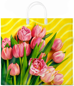 Пакет с пластик.ручками 37х34 (80) (Интерпак) Муза /100/10